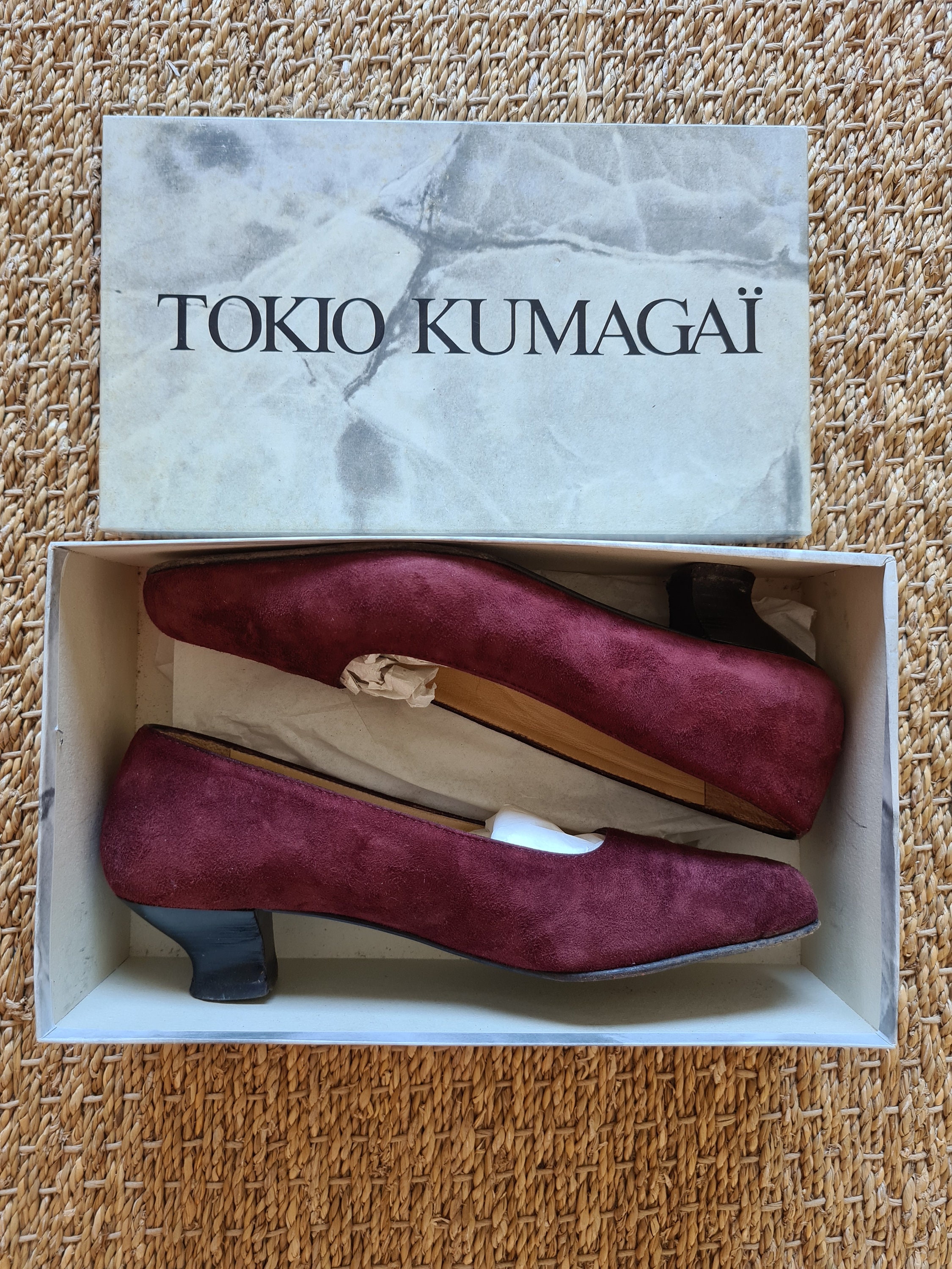 Vintage 1980s, TOKIO KUMAGAI* ESCARPINS cuir bordeaux, 38 