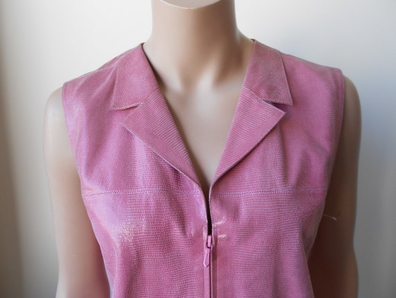 Vintage 2000, CHANEL* pink leather jacket, M, sle… - image 9