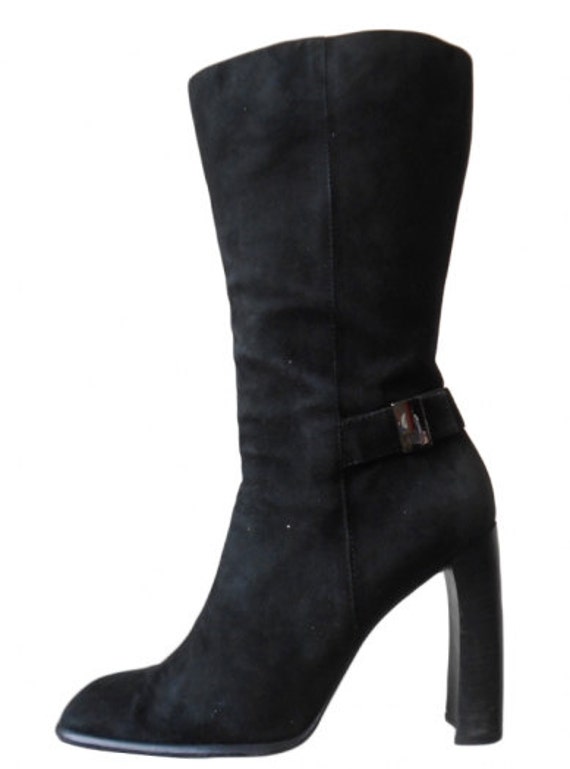 gucci black suede boots