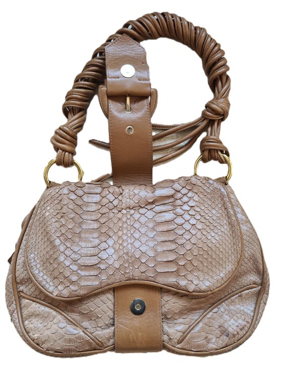 Vintage 2000s, WALTER STEIGER* camel python leath… - image 4