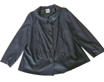 Vintage 1990s, Angelo TARLAZZI*, black cotton jacket, XL, woman summer coat, city style, Paris, made in France, spring jacket, summer coat