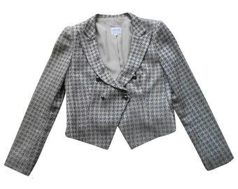 Vintage 1990s, GIORGIO ARMANI* beige cotton jacket, M, Armani vintage blazer, Made in Italy, evening luxury jacket, woman golden blazer