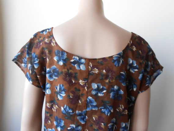Vintage 70s, KENZO*, brown cotton blouse, M, japa… - image 8