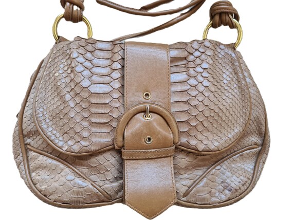 Vintage 2000s, WALTER STEIGER* camel python leath… - image 2