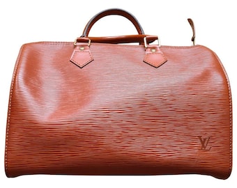 Vintage 1995, Louis VUITTON* camel leather handbag, Speedy 30 model, woman leather bag, Paris, France, luxury accessories, summer handbag