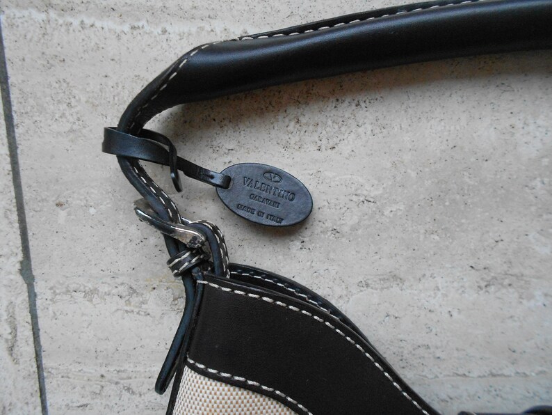 Sac femme toile et cuir Valentino vintage, Business Style