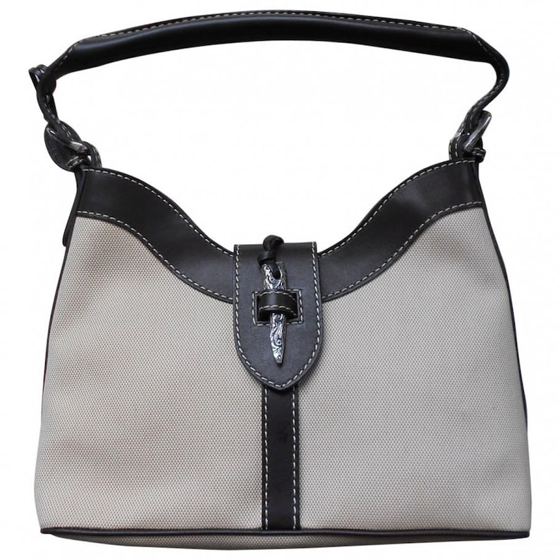 Sac femme toile et cuir Valentino vintage, Business Style