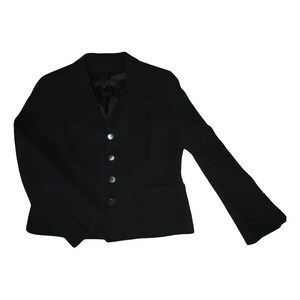 Vintage 1990s, APOSTROPHE* black viscose jacket, XL, Made in France, Paris, luxury woman jacket, black blazer, the little black jacket,