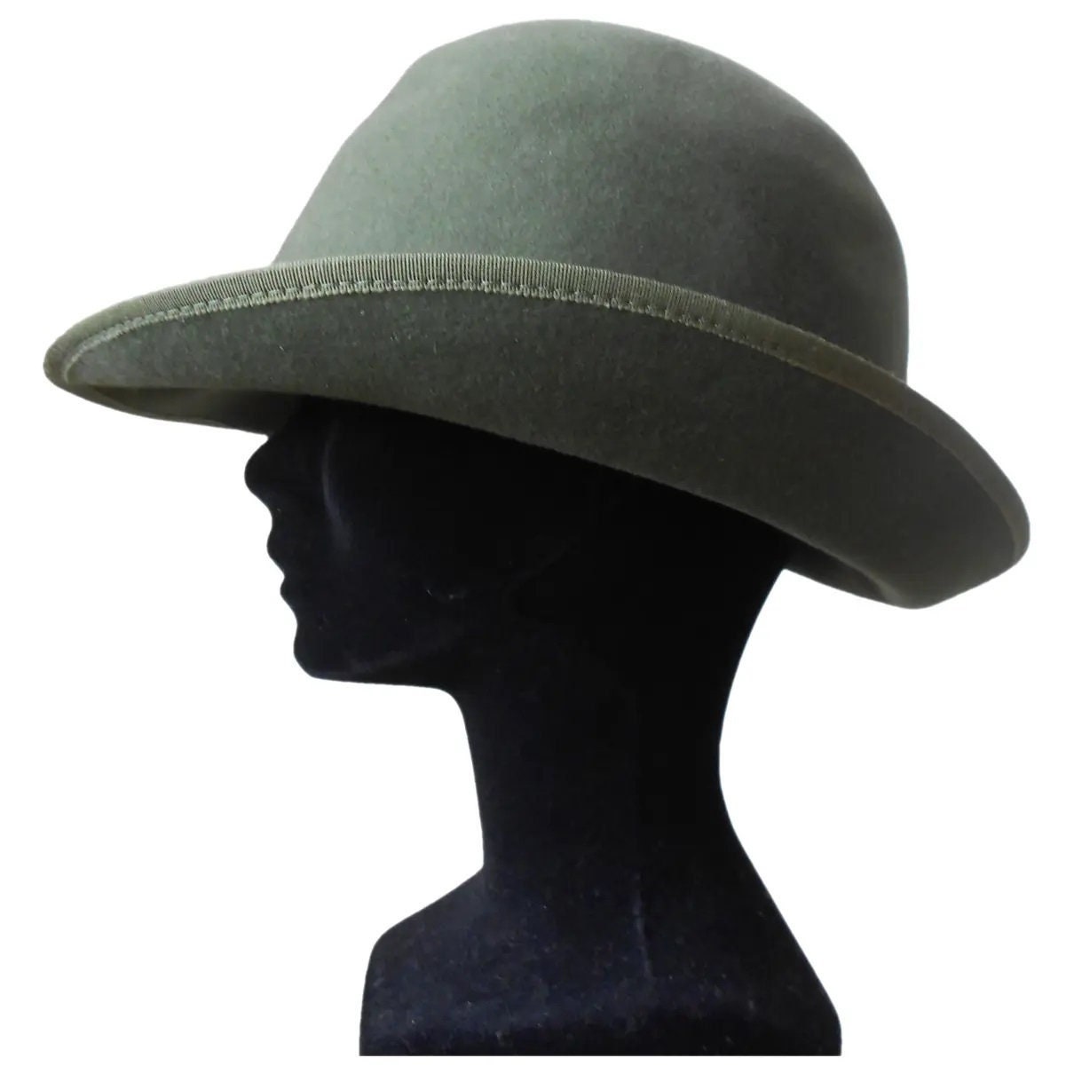 Vintage 1980s, Jean Charles BROSSEAU* Green Wool Hat, Woman  display picture 2