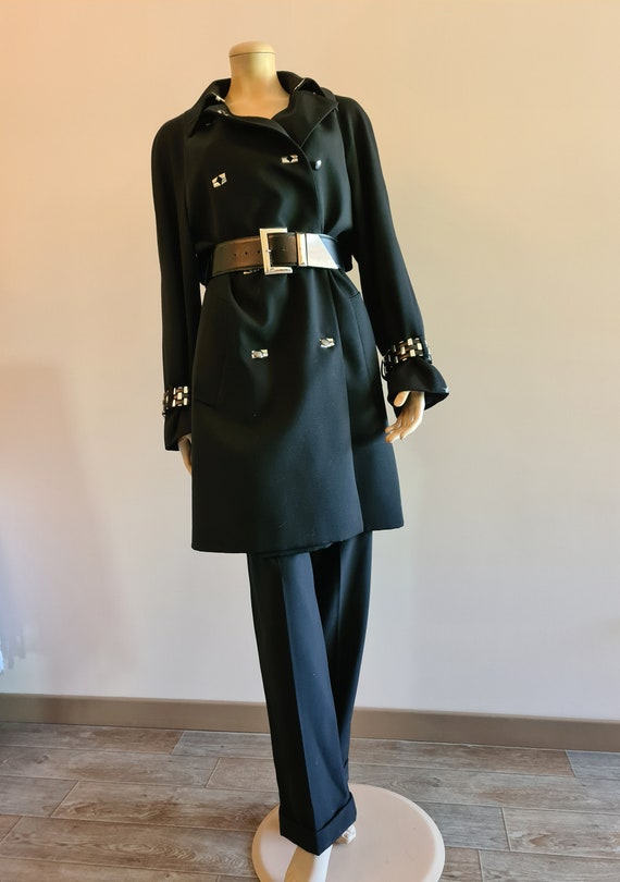 Vintage 1990s, CLAUDE MONTANA* black wool coat, S… - image 3