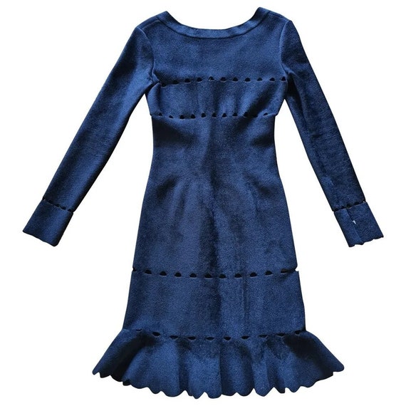 alaia dress blue Livia Knit Scoop Neck Maxi Dress in blue chevron main image 0