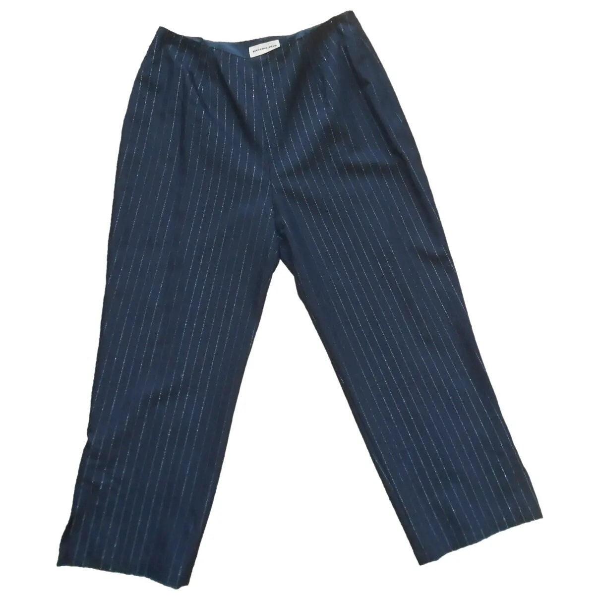 Mugler, Vintage 1990s, THIERRY MUGLER* Pantalon laine marine pour femme, M, pantalon Mugler vintage, mode femme luxe, Mugler 90s, Paris couture