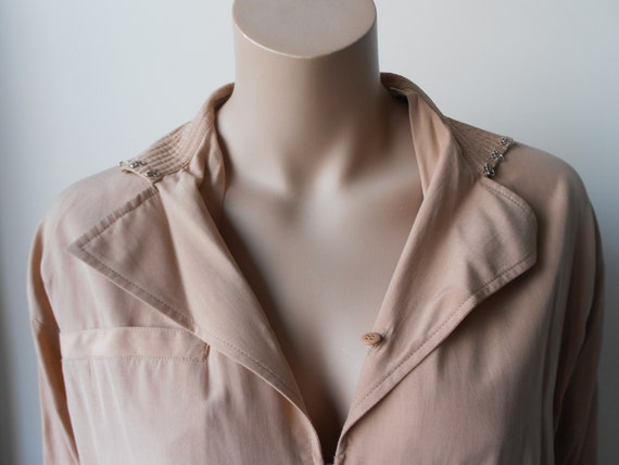 Vintage 80s, Claude Montana* pink silk blouse, M,… - image 8