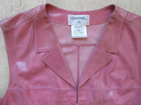 Vintage 2000, CHANEL* pink leather jacket, M, sle… - image 4