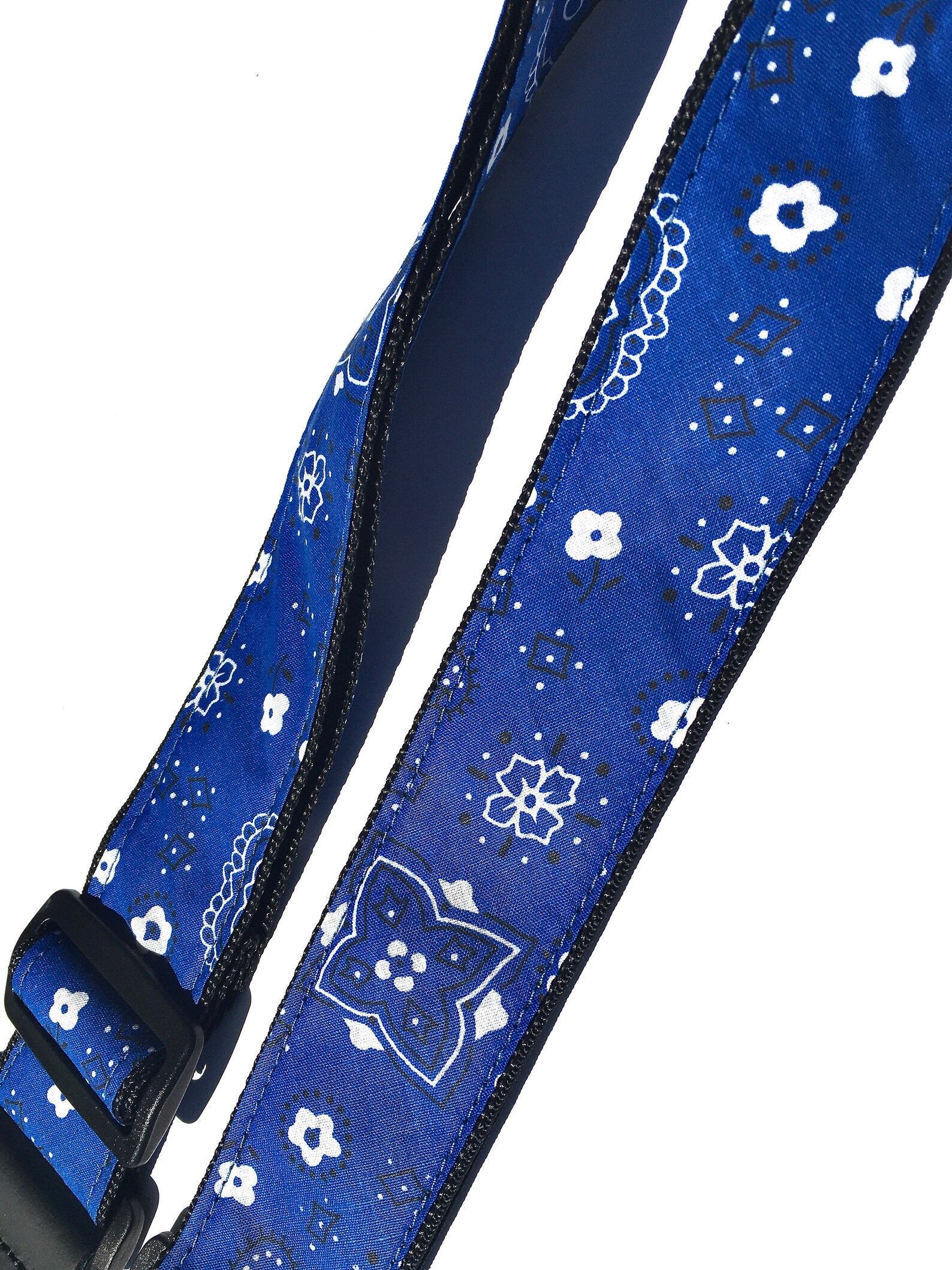 Guitar Strap Blue Bandana Adjustable Acoustic Electric Bass Etsy