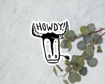 Howdy! sticker - black