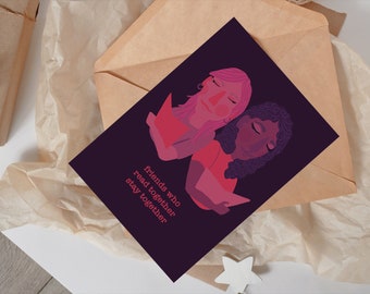 friends who read together stay together letter, card, friendship card, bookish card, readers gift