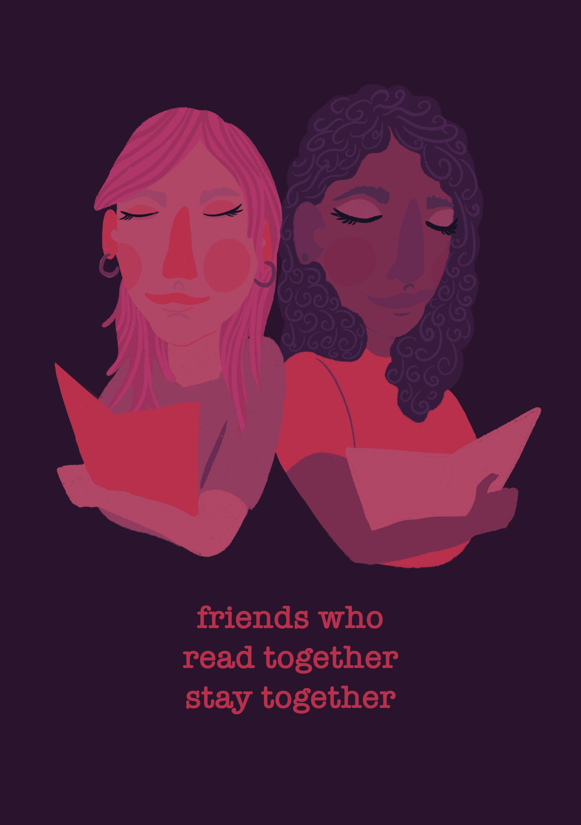 Read Twogether Friends Who Read Together Stay Together Letter, Card, Friendship Card ...