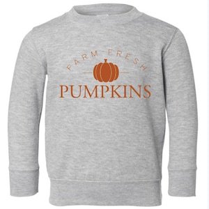 Kids pumpkin patch shirt, kids fall sweatshirts, toddler fall shirts, kids fall tees, farm fresh image 3