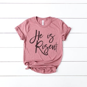 SALE He Is Risen-Women's Christian Graphic Tee, Christian Easter Shirts, Faith Easter Shirts, Faith Tees, Christian t shirts, Christian shir image 2