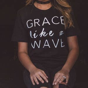 Christian T-shirts, Grace Like A Wave/Women's Christian Graphic Tee, Christian Shirts, Faith TShirts, Christian T shirts woman, Grace shirts image 5