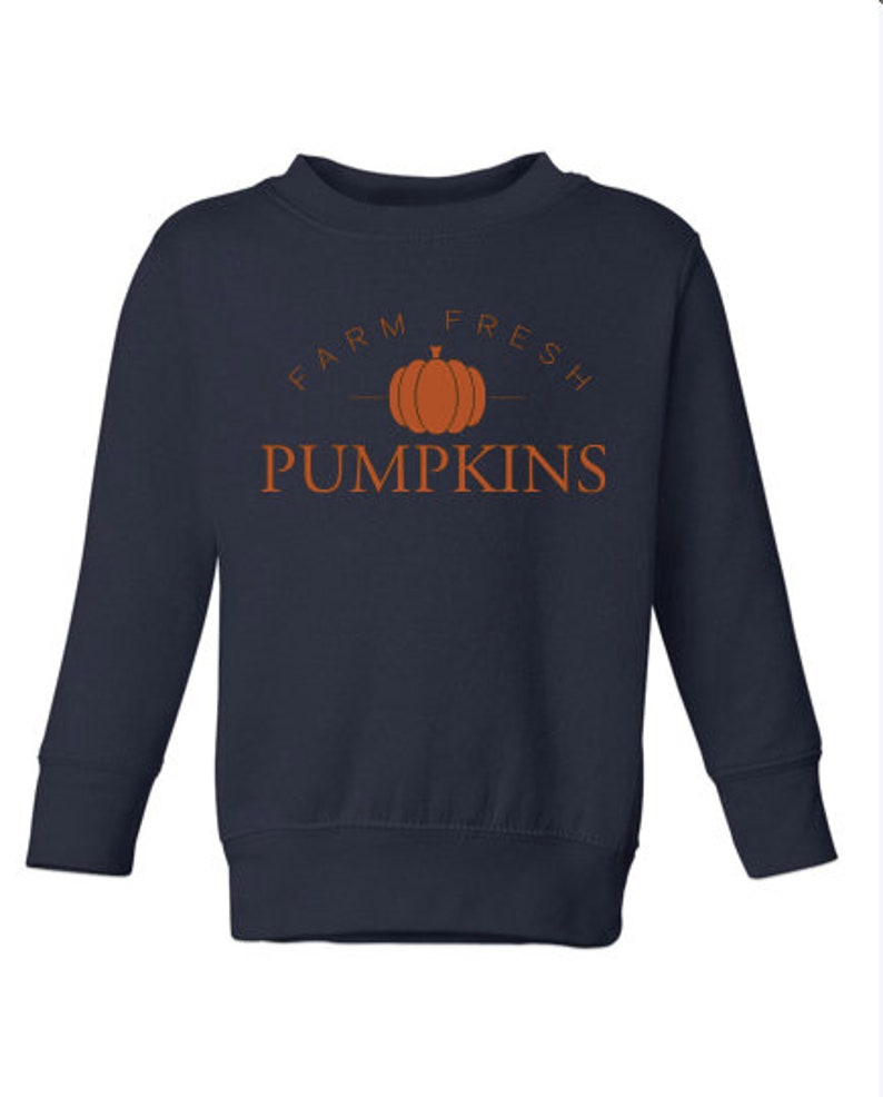 Kids pumpkin patch shirt, kids fall sweatshirts, toddler fall shirts, kids fall tees, farm fresh image 4