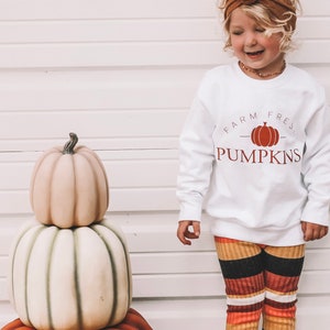Kids pumpkin patch shirt, kids fall sweatshirts, toddler fall shirts, kids fall tees, farm fresh image 1