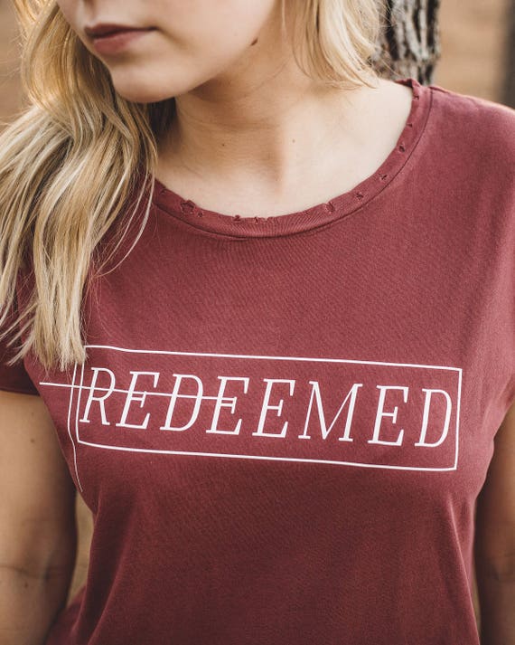 Redeemed | Deluxe Vintage Distressed Christian T-Shirt Redeemed | Deluxe Vintage Distressed Christian T-Shirt