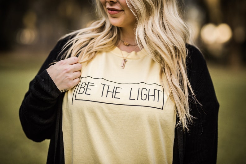 ON SALE Be The Light / Women's Christian Graphic Tee, Christian Shirts, Christian T Shirts, gift for her, Faith TShirts, Christian T Shirt image 4