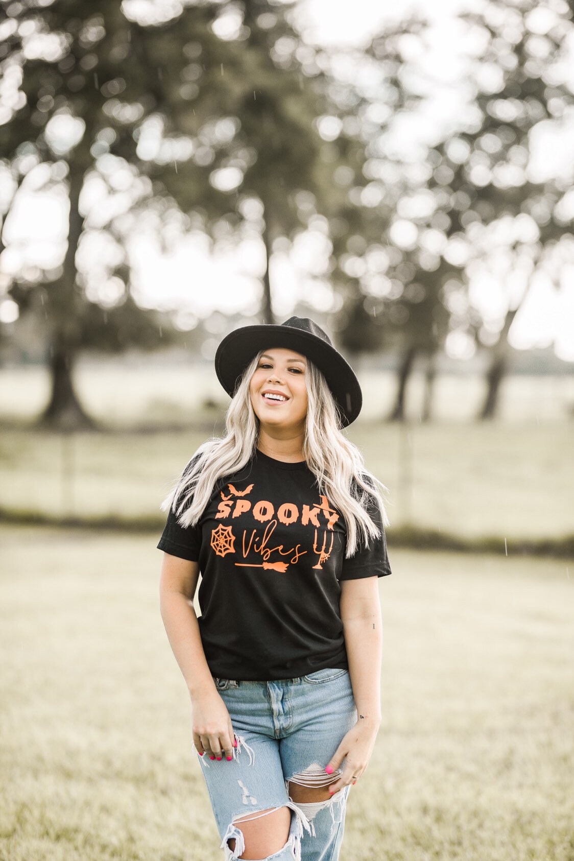 Halloween Tees - Women's Halloween Shirt - Spooky Vibes Shirt