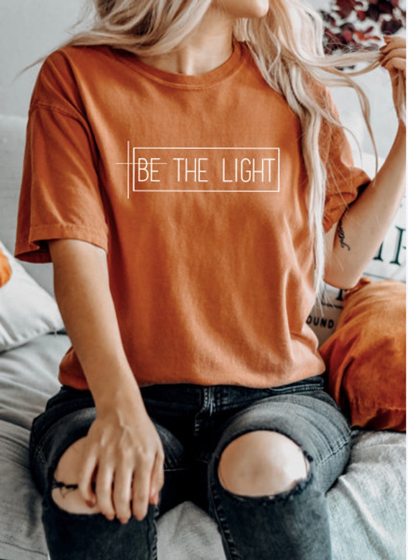 ON SALE Be The Light / Women's Christian Graphic Tee, Christian Shirts, Christian T Shirts, gift for her, Faith TShirts, Christian T Shirt image 9