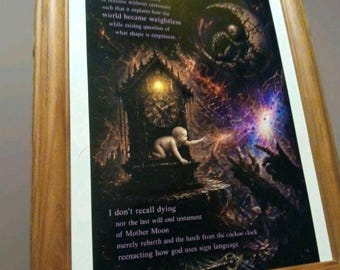 Instincts Of Extinct. Dark Surreal Art Print In Vintage 8x10" Frame. Existential