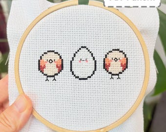 Mini birds Sparrow Cross Stitch Pattern – Beginner Embroidery PDF (Digital Download)