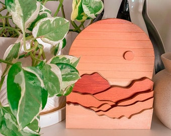 Wooden Landscape Kit | Landscape Assembly | Desert Sunset Scene