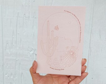 Superstition Dreams Desert Postcard - Blush