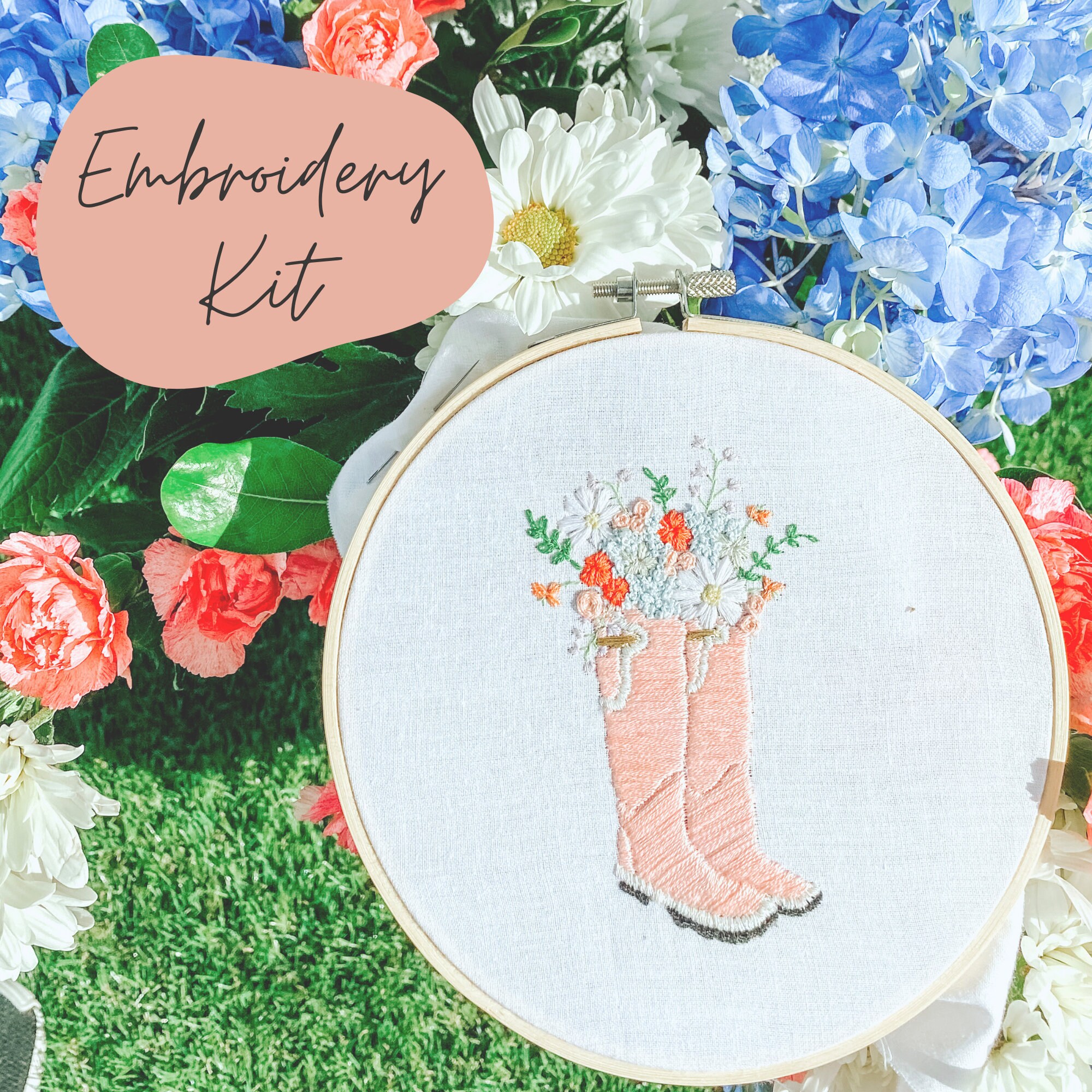 Kit de Broderie Diy Intermédiaire, Kit Bottes Jardin, Fête Des Mères, Moderne, d'artisanat Pour Adul