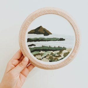 Custom Landscape Embroidery Hoop, Custom Portrait Wedding Gift image 1