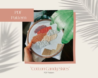 Beginner DIY Embroidery Kit, Desert Embroidery, Cotton Candy Skies, DF Digital Download