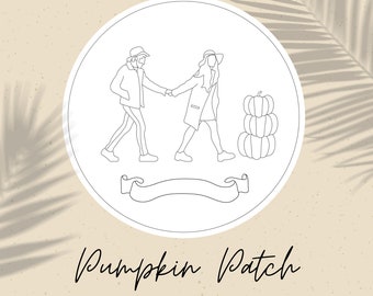 Pumpkin Patch PDF 6" Embroidery Template | Fall Embroidery | PDF Digital Download
