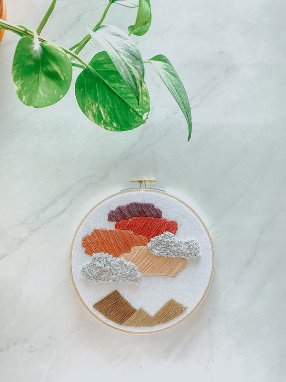 Desert Sunset Beginner Embroidery DIY Kit by Sunday Mornings Shop