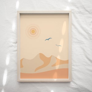 Illustrated Desert Print Printable Wall Art instant Download DIY Print Abstract Desert Option Minimal Decor Large JPG Files