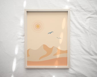 Illustrated Desert Print Printable Wall Art instant Download DIY Print Abstract Desert Option Minimal Decor Large JPG Files
