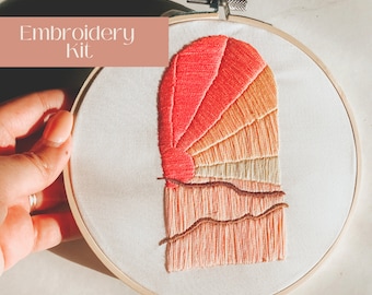 Setting Sunset Embroidery Kit, Sedona Beginner Embroidery Kit, Modern Embroidery Kit and Great DIY Craft for Adults, Desert Decor