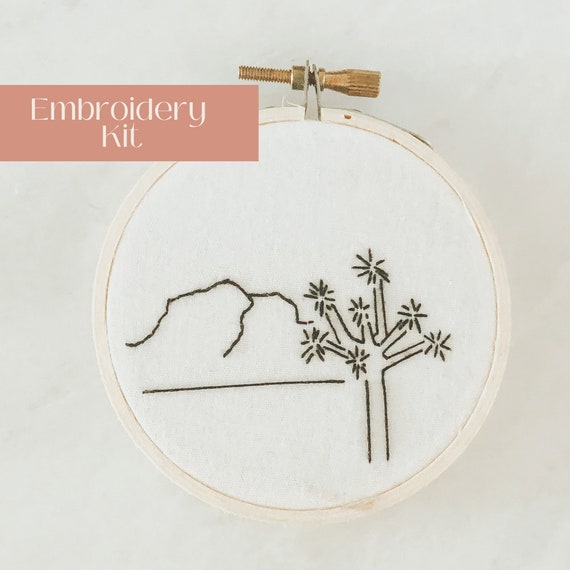 DIY Embroidery Kit Beginner, Needlepoint Kit With Joshua Tree Design, Craft  Kit for Adults 