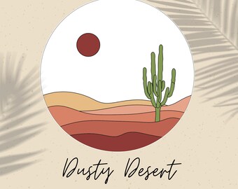 Dusty Desert | PDF 6" Embroidery Template | PDF Digital Download