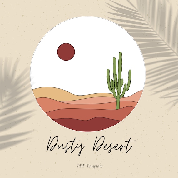 Dusty Desert | PDF 6" Embroidery Template | PDF Digital Download