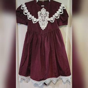Vintage Jessica McClintock Bridal Girl&#39;s Maroon Dress