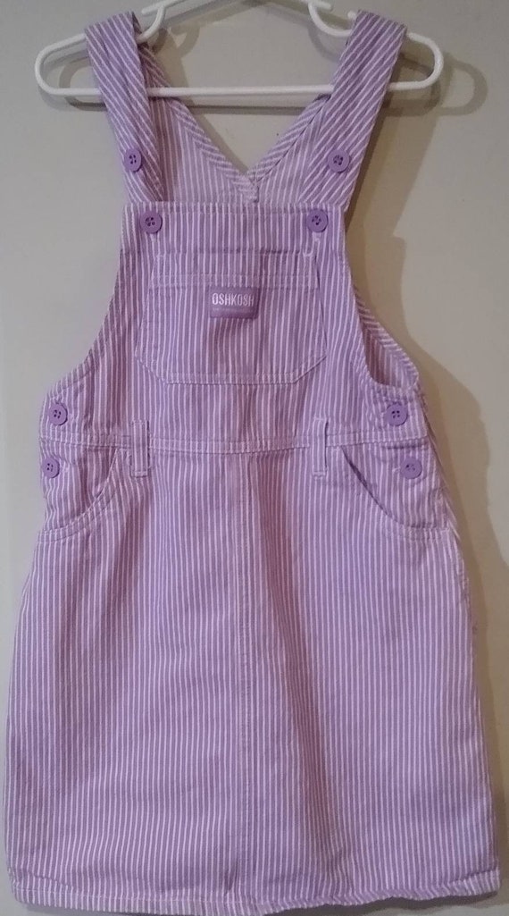 Vintage Oshkosh Girls Purple Striped Jumper Romper