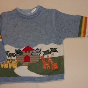 Vintage Baby Togs Noah&#39;s Ark Sweater Size 24 Months