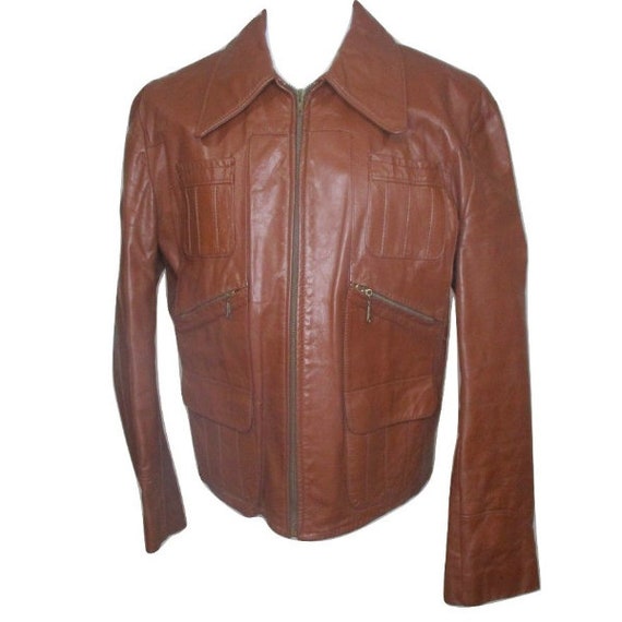 Sears The Leather Caramel Brown Jacket Coat